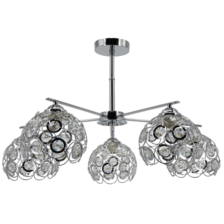 Żyrandol chromowany 5-punktowy szklany 84cm 1859/5A z serii NEAPOL - Lampy Elem